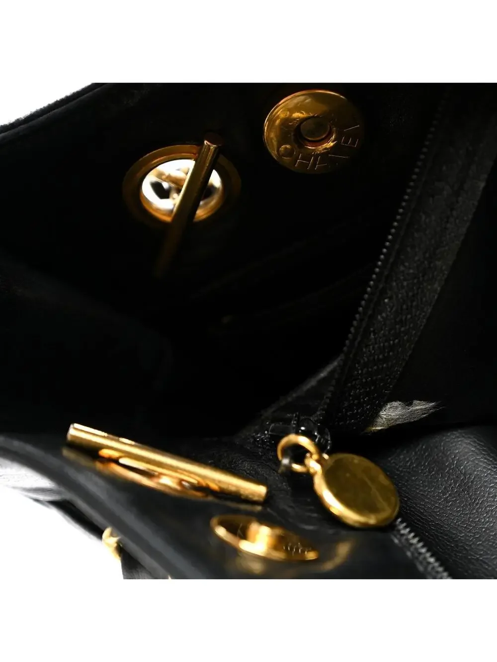 Chanel Lambskin Cc Shoulder Bag Black #324418C12B